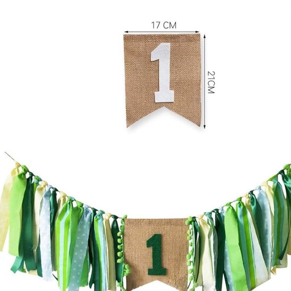 First Birthday Highchair decoration jungle Green theme - Picture 3 of 3